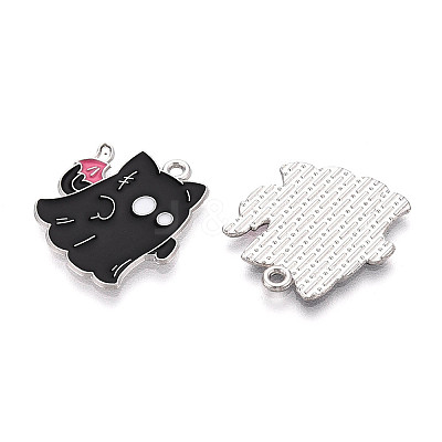 Halloween Theme Alloy and Enamel Pendants ENAM-T021-31B-02P-1