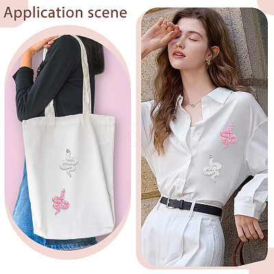 3Pcs 3 Colors Snake Polyester Embroidered Cloth Patch PATC-GA0001-88-1
