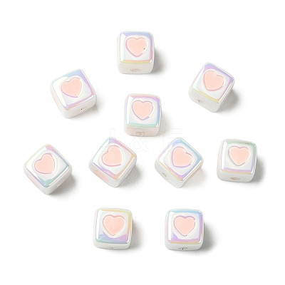 10Pcs Opaque Acrylic Enamel Beads ACRC-FS0001-02G-1