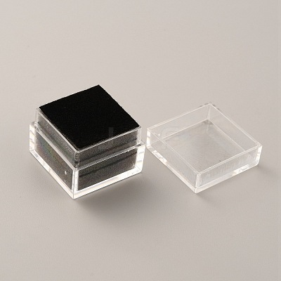 Square Transparent Plastic Loose Diamond Box CON-WH0084-52B-1