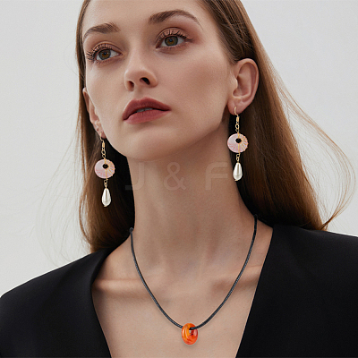 DIY Natural & Synthetic Mixed Gemstone Pi Disc Pendant Necklaces Making Kit DIY-OC0012-07-1