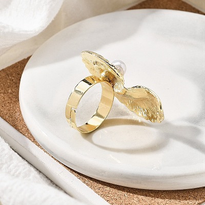 Conch Alloy Adjustable Rings for Women RJEW-B108-03KCG-1