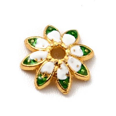 Multi-Petal Alloy Enamel Bead Caps FIND-G029-02G-02-1