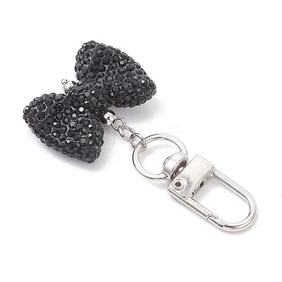 Bowknot Polymer Clay Rhinestone Pendants Decorations HJEW-JM04197-04-1