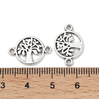 Tibetan Style Alloy Tree of Life Connector Charms TIBE-S324-17AS-1