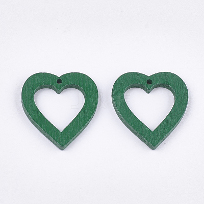 Painted Poplar Wood Pendants WOOD-T021-06F-1