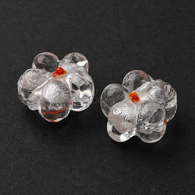 Handmade Silver Foil Glass Lampwork Beads FOIL-T001-02M-1