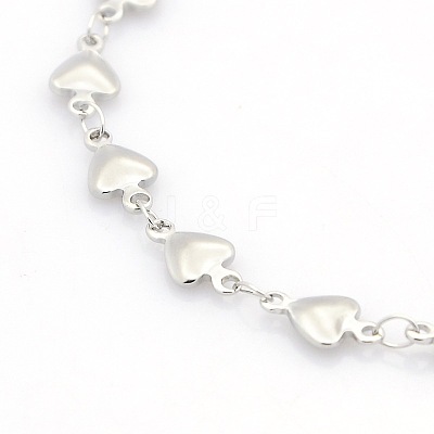 Tarnish Resistant Casual Style 304 Stainless Steel Heart Link Chain Bracelets LS-STAS-O036-05P-1
