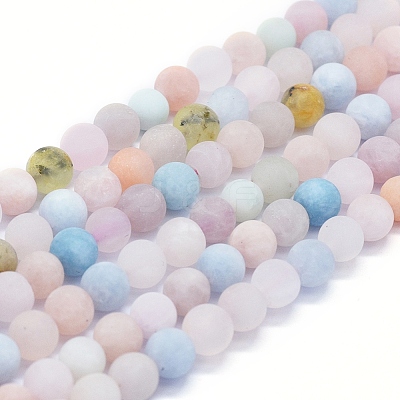 Natural Morganite Beads Strands G-E561-02-6mm-1