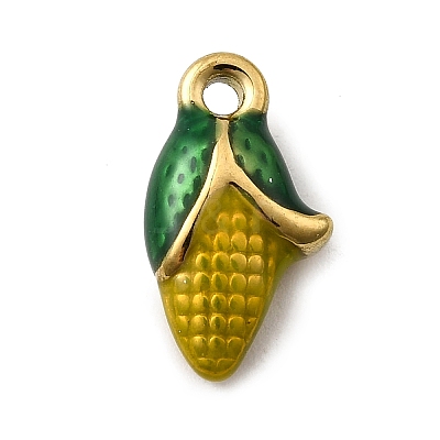304 Stainless Steel Enamel Pendants STAS-I355-08G-01-1