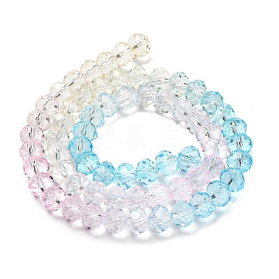 Transparent Painted Glass Beads Strands DGLA-A034-T6mm-A21-1
