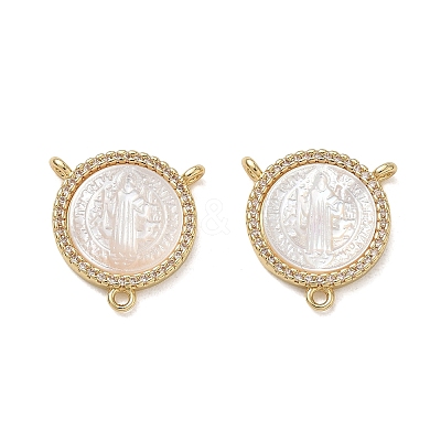 Brass Micro Pave Clear Cubic Zirconia Chandelier Component Links CU-CBA5585-03G-03-1