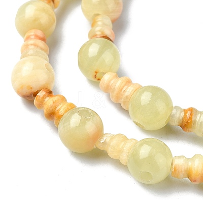 Natural Xiuyan Jade 3-Hole Guru Bead Strands G-K149-48-1