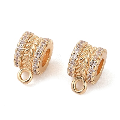 Brass Pave Clear Cubic Zirconia Beads LS-KK-N256-08G-C-1