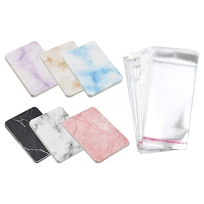 60Pcs 6 Colors Paper Jewelry Display Cards CON-YW0001-38-1