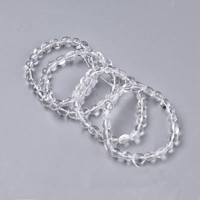 Natural Quartz Crystal Bead Stretch Bracelets BJEW-K213-28-1