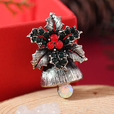 Christmas Theme Zinc Alloy Rhinestone Brooches for Backpack Clothes LS-LK8386-14-1