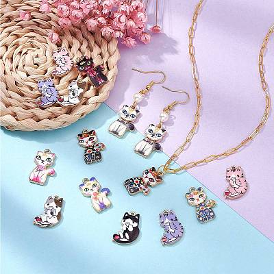 39Pcs 13 Style Rack Plating Alloy Pendants FIND-SZ0003-43-1