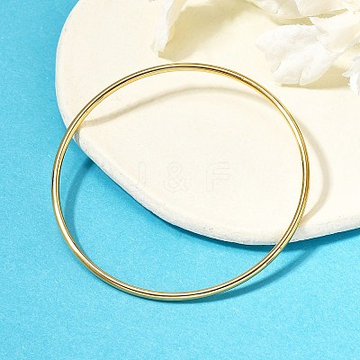 Ion Plating(IP) 304 Stainless Steel Simple Plain Bangle for Women BJEW-F461-01A-G-1