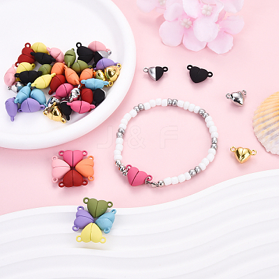48 Sets 12 Styles Spray Painted Alloy Magnetic Clasps FIND-YW0006-64-NR-1