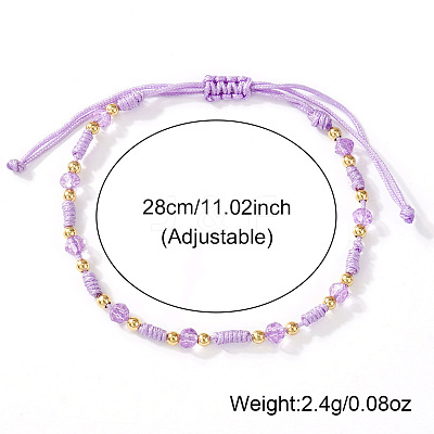 Glass & Brass Beads Braided Bead Bracelets LS-ZQ2730-1