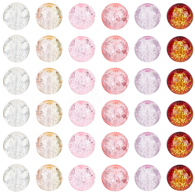 300Pcs 6 Colors Spray Painted Crackle Glass Beads CCG-PA0001-02-1