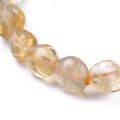 Natural Citrine Bead Stretch Bracelets LS-BJEW-K213-62-1