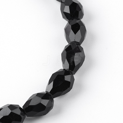 Transparent Glass Bead Strands GLAA-R024-6x8mm-12-1