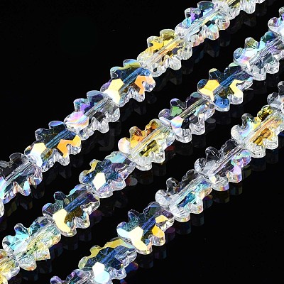 Electroplate Transparent Glass Beads Strands EGLA-N002-21A-B01-1