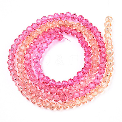 Transparent Gradient Color Glass Beads Strand GLAA-TAC0022-05D-1
