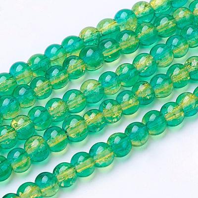 Spray Painted Crackle Glass Beads Strands CCG-Q002-4mm-07-1