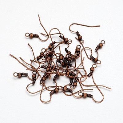 Earring Jewelry Findings Red Copper Iron Earring Hooks X-E135-NFR-1