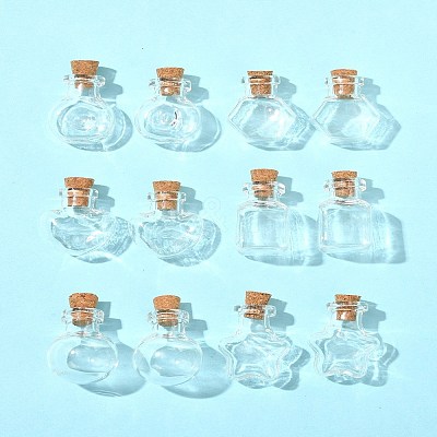 12Pcs 6 Styles Glass Bottle for Bead Containers BOTT-FS0001-05-1