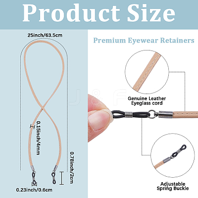 Leather Eyeglass Necklace Strap AJEW-CL0005-06C-1