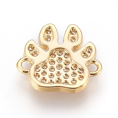 Brass Micro Pave Cubic Zirconia Links X-ZIRC-F088-028G-1