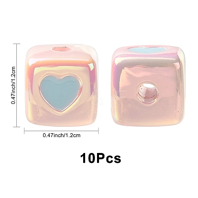 10Pcs Opaque Acrylic Enamel Beads ACRC-FS0001-02E-1