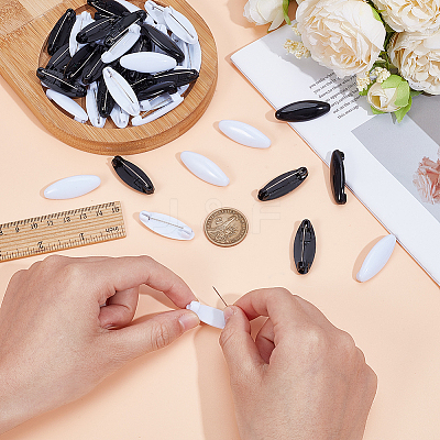 48Pcs Resin Safety Pin Brooches JEWB-OC0001-11A-1