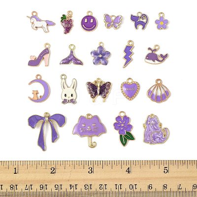 40Pcs 20 Styles Alloy Enamel Charms ENAM-FS0003-38A-1