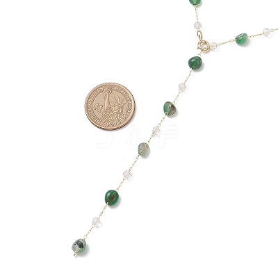Handmade Natural Green Agate Beaded Chains Earring & Necklaces Sets SJEW-JS01342-04-1