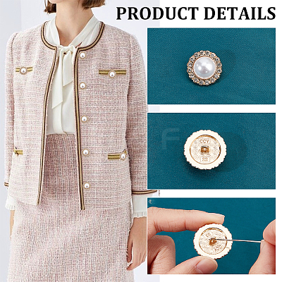 24Pcs 4 Styles 1-Hole Alloy Rhinestone Shank Buttons BUTT-NB0001-73-1
