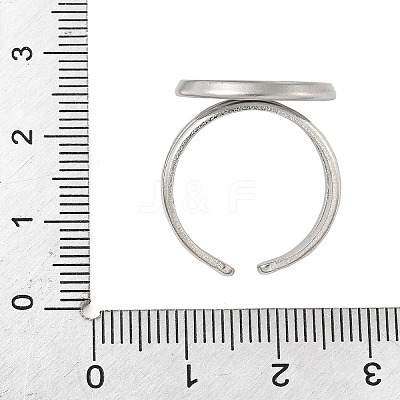 Non-Tarnish 304 Stainless Steel Cuff Ring Settings STAS-E202-02F-P-1