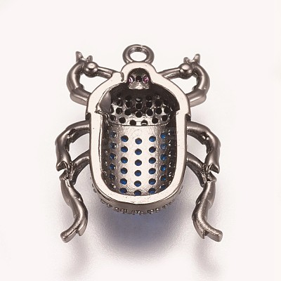 Brass Micro Pave Cubic Zirconia Pendants ZIRC-K078-04B-1