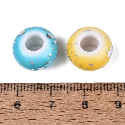 Baking Paint Opaque Acrylic European Beads OACR-Q200-33A-1