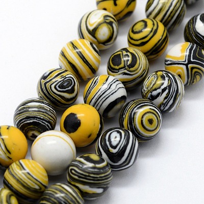 Synthetic Malachite Beads Strands G-A186-C-02-1