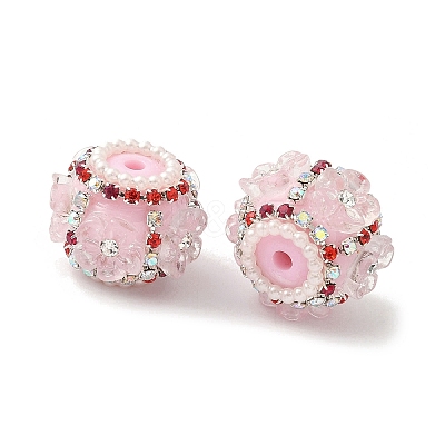 Flower Style Resin Rhinestone Beads CLAY-NH0003-05S-05-1