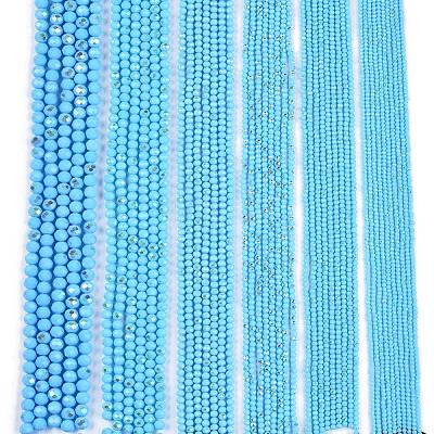 Electroplate Opaque Solid Color Glass Beads Strands EGLA-A044-P1mm-L08-1