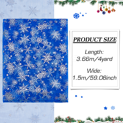 Snowflake Pattern Nylon Fabric DIY-WH0084-85B-1