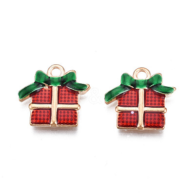 Christmas Alloy Enamel Pendants X-ENAM-Q442-58-1