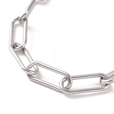 Tarnish Resistant 304 Stainless Steel Paperclip Chain Bracelet for Men Women BJEW-E031-03P-01-1