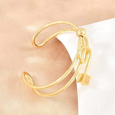 Brass Knot Open Cuff Bangles for Women KK-CBA5A76-03G-1
